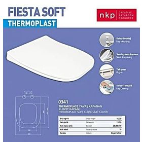 Nkp Fiesta Kare Soft Close Yavaş Kapanan Amortisörlü Klozet Kapağı
