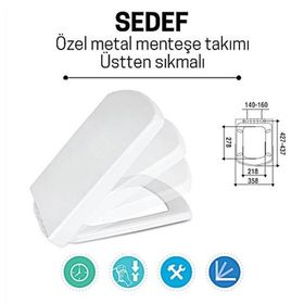 Nkp Sedef Kare Soft Close Yavaş Kapanan Amortisörlü Klozet Kapağı