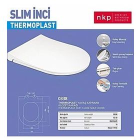 Nkp Slim İnci Yavaş Kapanan Amotisörlü Klozet Kapağı