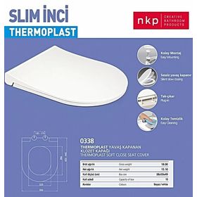 Nkp Slim İnci Yavaş Kapanan Amotisörlü Klozet Kapağı
