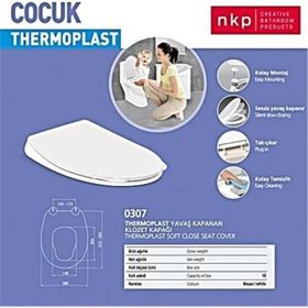 Nkp Thermoplast Çocuk Yetişkin Yavaş Kapanır Klozet Kapağı