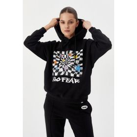 No Fear 72468 Siyah Kapüşonlu Kadın Sweatshirt