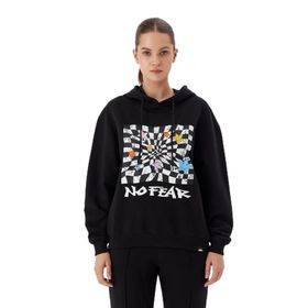 No Fear 72468 Siyah Kapüşonlu Kadın Sweatshirt