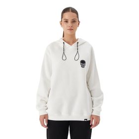 No Fear 72478 Beyaz Oversize Kapüşonlu Kadın Sweatshirt