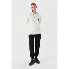 No Fear 72478 Beyaz Oversize Kapüşonlu Kadın Sweatshirt
