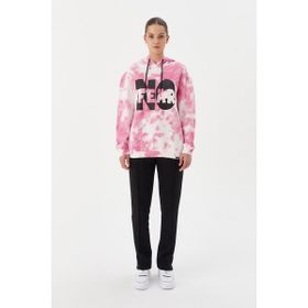 No Fear 72480 Batik Pembe Oversize Kapüşonlu Kadın Sweatshirt