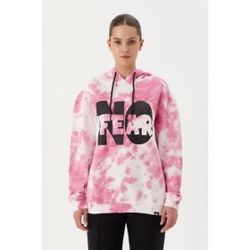 No Fear 72480 Batik Pembe Oversize Kapüşonlu Kadın Sweatshirt
