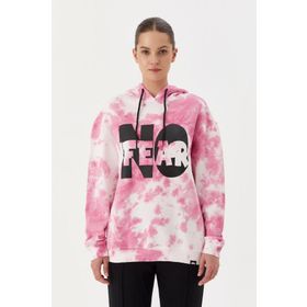 No Fear 72480 Batik Pembe Oversize Kapüşonlu Kadın Sweatshirt