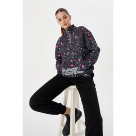 No Fear 72524 Siyah Crop Batik Kadın Sweatshirt