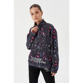 No Fear 72524 Siyah Crop Batik Kadın Sweatshirt