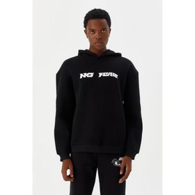 No Fear M500216 Siyah Kapüşonlu Erkek Sweatshirt