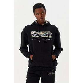 No Fear M500225 Siyah Kapüşonlu Erkek Sweatshirt