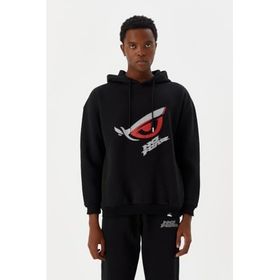 No Fear M500227 Siyah Kapüşonlu Erkek Sweatshirt