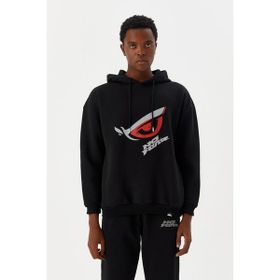 No Fear M500227 Siyah Kapüşonlu Erkek Sweatshirt