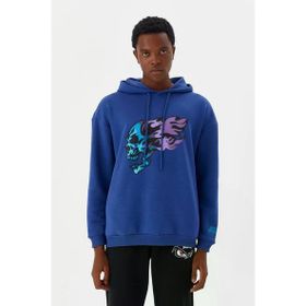 No Fear M500229 Mavi Kapüşonlu Erkek Sweatshirt