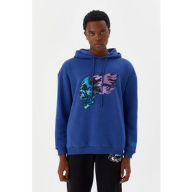 No Fear M500229 Mavi Kapüşonlu Erkek Sweatshirt