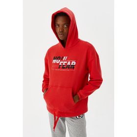 No Fear M500243 Kırmızı Kapüşonlu Erkek Sweatshirt