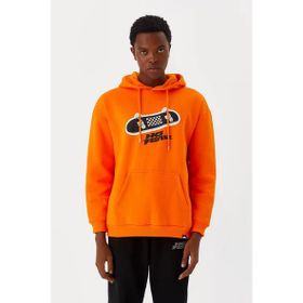 No Fear M500246 Turuncu Kapüşonlu Erkek Sweatshirt