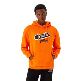 No Fear M500246 Turuncu Kapüşonlu Erkek Sweatshirt
