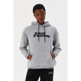 No Fear M500271 Gri Melanj Kapüşonlu Erkek Sweatshirt