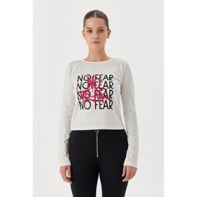 No Fear W500199 Beyaz Uzun Kollu Kadın T-shirt