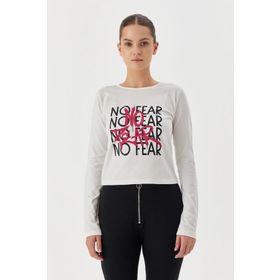 No Fear W500199 Beyaz Uzun Kollu Kadın T-shirt