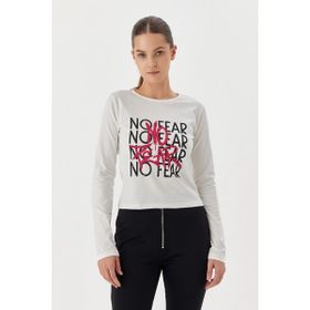 No Fear W500199 Beyaz Uzun Kollu Kadın T-shirt