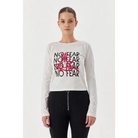 No Fear W500199 Beyaz Uzun Kollu Kadın T-shirt