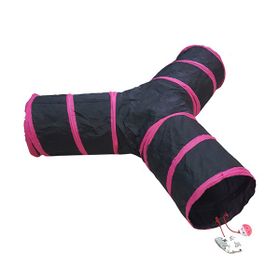 No Name Siyah - Pembe Üç Yollu Kedi Tüneli