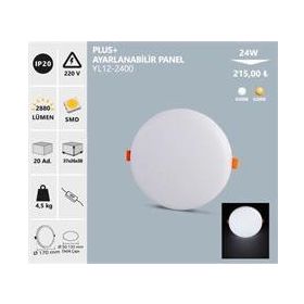Noas YL12-2401 24W 3200K Günışığı Plus Sıva Altı Yuvarlak Ayarlanabilir Led Panel