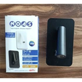 Noas YL85 0732 3+7 Watt 3200K Gün Işığı Siyah Ronda Led Dekoratif Aplik