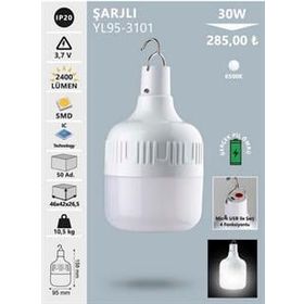 Noas YL95-3101 30 W Beyaz Şarjlı Led Ampul