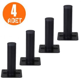 Nobel 4 Adet 10 cm Mobilya Masa Puf Sehpa Ayağı Ayarlanabilir Metal Ayak