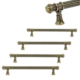 Nobel Akbatı Antik Sarı Rustik Metal 192 mm 4'lü Çekmece Dolap Kapak Kulpu
