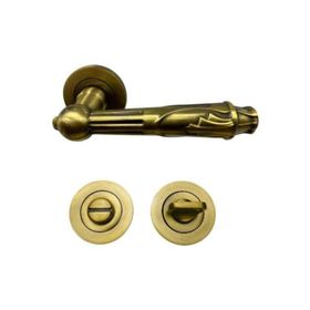 Nobel Antik Sarı Wc Pars Rozetli Kapı Kolu