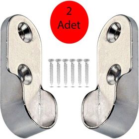 Nobel Askı Flanşı Krom 2x Oval Dolap Elbise Askı Aparatı