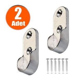 Nobel Askı Flanşı Krom 2x Oval Dolap Elbise Askı Aparatı