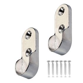 Nobel Askı Flanşı Krom 2x Oval Dolap Elbise Askı Aparatı