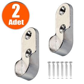 Nobel Askı Flanşı Krom 2x Oval Dolap Elbise Askı Aparatı