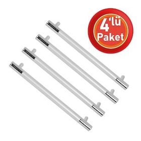 Nobel Hitit Mat Krom 192 mm 4'lü Çekmece Dolap Kapak Kulpu