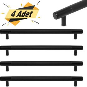 Nobel Hitit Mat Siyah 160 mm 4'lü Çekmece Dolap Kapak Kulpu