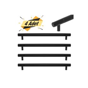 Nobel Hitit Mat Siyah 160 mm 4'lü Çekmece Dolap Kapak Kulpu