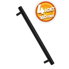Nobel Hitit Mat Siyah 160 mm 4'lü Çekmece Dolap Kapak Kulpu