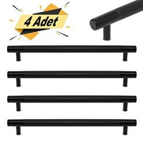 Nobel Hitit Mat Siyah 160 mm 4'lü Çekmece Dolap Kapak Kulpu