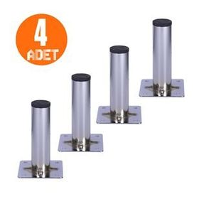 Nobel Mobilya Metal Ayak 10 cm Krom 4 Adet Masa Sehpa Ayağı