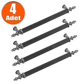 Nobel Ovacık Antik Gümüş Metal 224 mm 4'lü Çekmece Dolap Kapak Kulpu