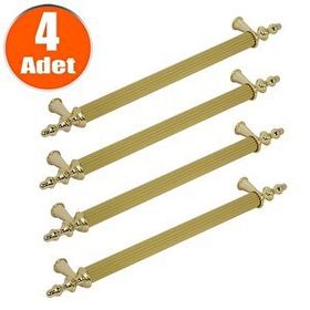 Nobel Ovacık Gold Metal 96 mm 4'lü Çekmece Dolap Kapak Kulpu