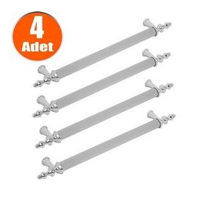 Nobel Ovacık Krom Metal 128 mm 4'lü Çekmece Dolap Kapak Kulpu