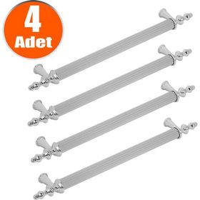 Nobel Ovacık Krom Metal 128 mm 4'lü Çekmece Dolap Kapak Kulpu