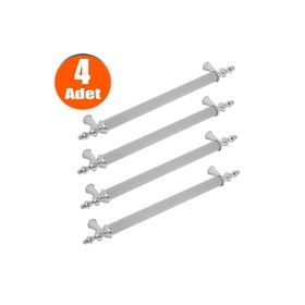 Nobel Ovacık Krom Metal 128 mm 4'lü Çekmece Dolap Kapak Kulpu